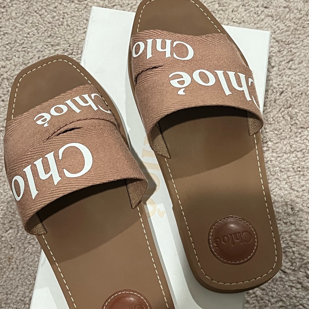 Chloe Brown Leather Sandals